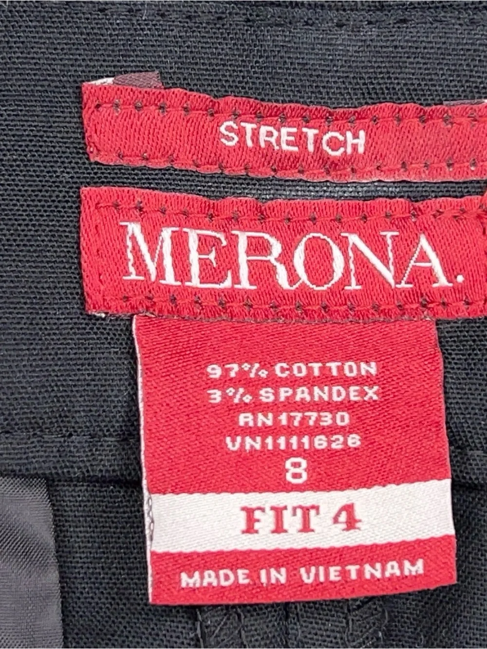 New Size 8 Merona Black Mid Waist Curvy Hip Pants Cotton Stretch Blend